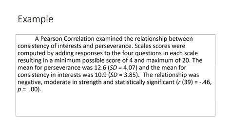 writing pearson correlation results apa.